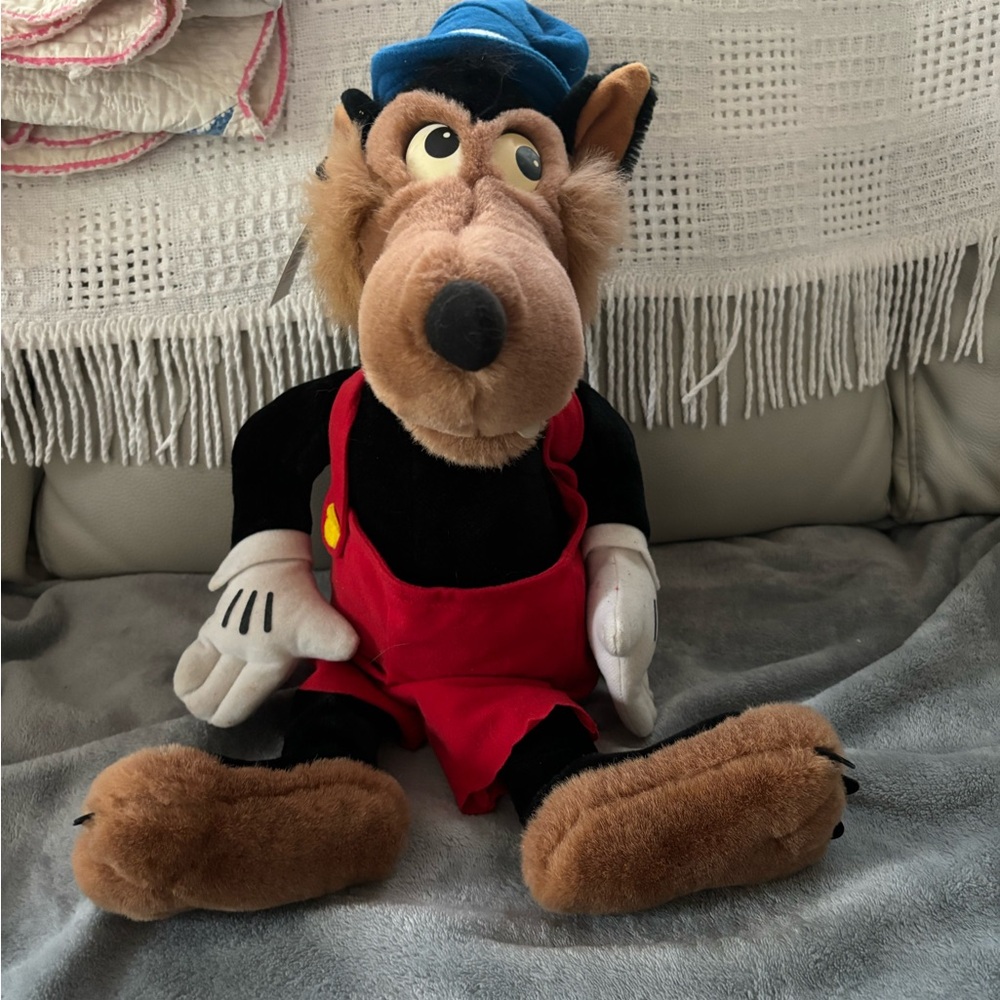Disney BIG BAD WOLF Plush Toy From The Three Little Pigs Vintage Rare